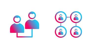 Connected Profiles and relation Icon vector