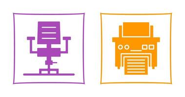 Desk Chair and Printer Icon vector