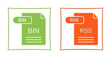 BIN and RSS Icon vector