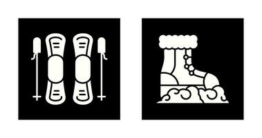 Skills and Snow Boots Icon vector