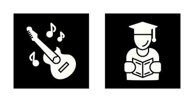 Learning and Guitar Icon vector