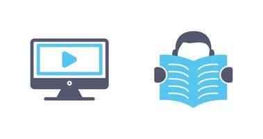 Video Lesson and Reading Icon vector