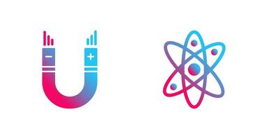 Atom and Magnet,attraction Icon vector