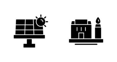 solar energía y fábrica icono vector