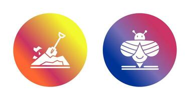 Digging and Bee Icon vector