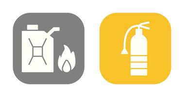 fuel to fire And extinguisher Icon vector