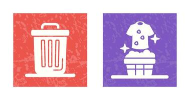 Trash Can and Laundary Icon vector