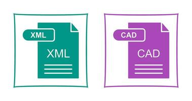 XML and CAD Icon vector