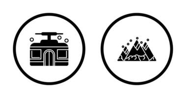 Mountain and Cable Car Icon vector