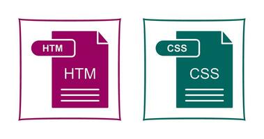HTM and CSS Icon vector