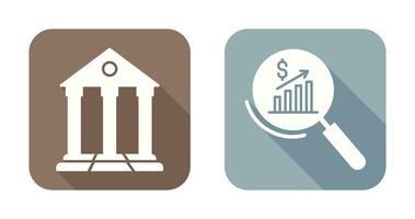 Parthenon and Statistics Icon vector