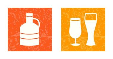 moon shine and beer glasses Icon vector