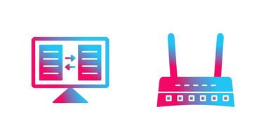 File Sharing and Router Icon vector