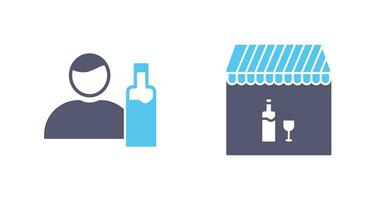 man drink and Cafe bar Icon vector