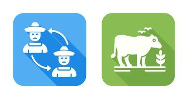 Connect and Cattle Icon vector