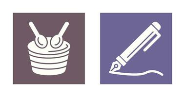 Drum and Pen Icon vector