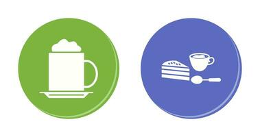 capppucino and coffee served  Icon vector