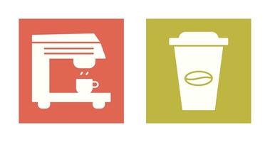 Coffee Machine and Coffee cup Icon vector