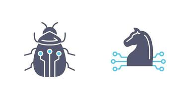 Bug and Trojan Icon vector