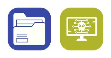 Folder and Malware Icon vector