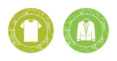 Plain T Shirt and Stylish Jacket Icon vector