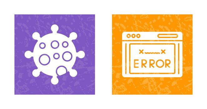 Virus and Error Code Icon vector