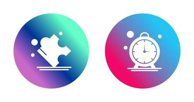 Puzzle and Stop Watch Icon vector