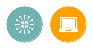 Networking and Laptop Icon vector