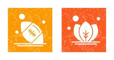 Rugby and Leaf Icon vector