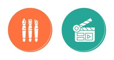 Brushes and Clapper Board Icon vector