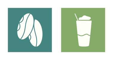 Coffee Grain And Frappe  Icon vector