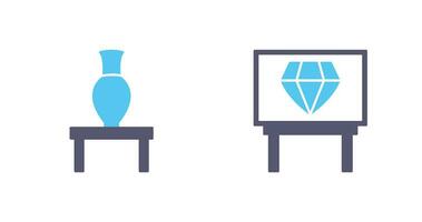 Vase Exhibit and Diamond Exhibit Icon vector