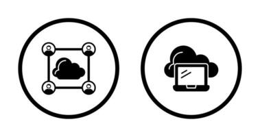 Network and Laptop Icon vector