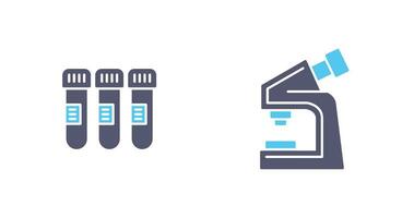 Test Tube and Microscope Icon vector