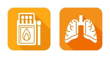 Match Box and Lungs Icon vector