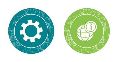 cogwheel and world Icon vector