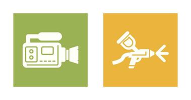 Airbrush and Video Camera Icon vector