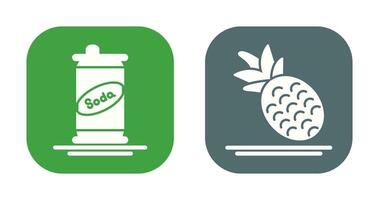 Soda Can and Pineapple Icon vector