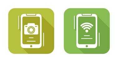 Camera and Wifi Signal Icon vector