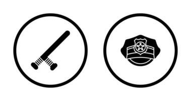 Baton and Police Icon vector
