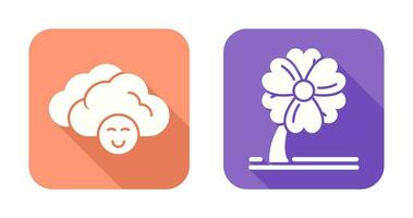 Cloudy and Clover  Icon vector