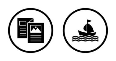 folleto y barco icono vector