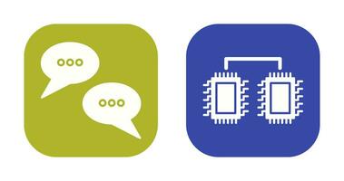 Conversation Bubbles and Processors Connected Icon vector