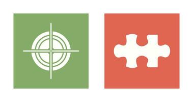 Target and Puzzle Piece Icon vector
