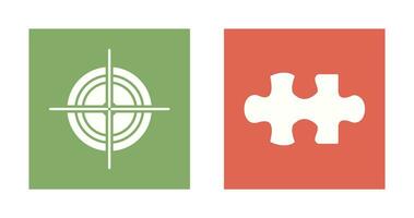 Target and Puzzle Piece Icon vector