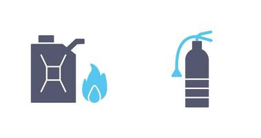 fuel to fire And extinguisher Icon vector