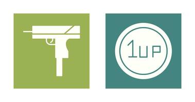 Gun and 1UP Icon vector