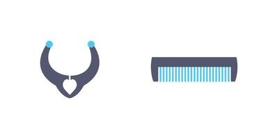 Necklace and Comb Icon vector