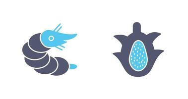 Shrimp and Dragon Fruit Icon vector