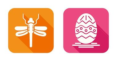 Dragonfly and Easter  Icon vector